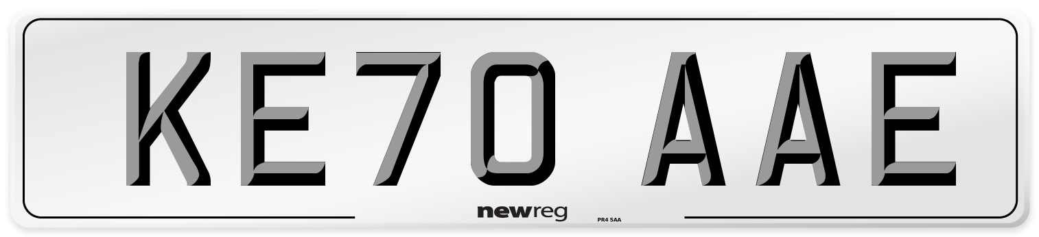 KE70 AAE Number Plate from New Reg